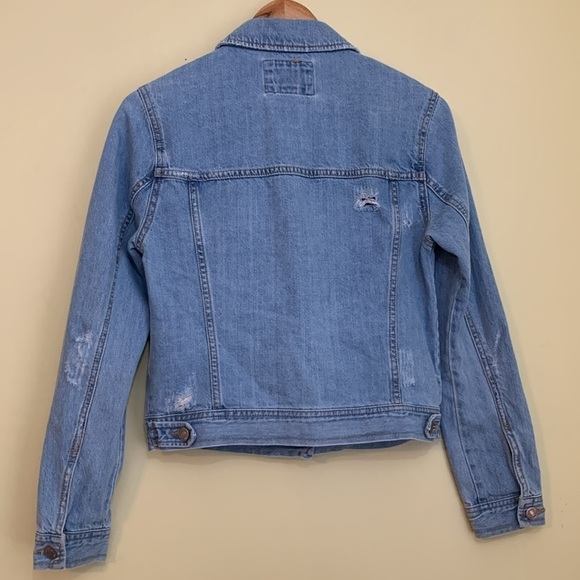 Forever 21 | Distressed Denim Blue Jean Button Down Jacket Small - Picture 14 of 14